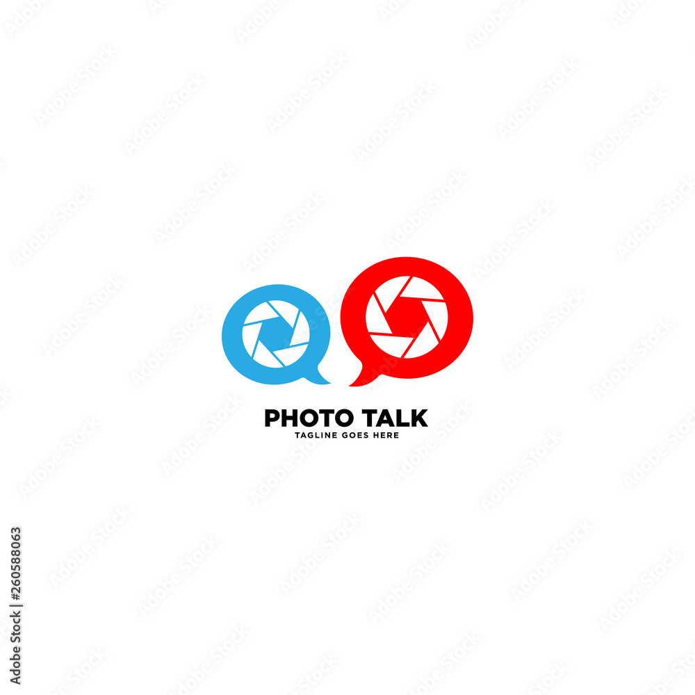Obraz premium Photo talk simple logo, template vector illustration - Vector