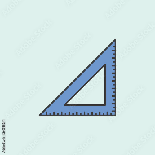 Triangular ruler mono color icon. Simple glyph, flat vector of Education icons for UI and UX, website or mobile application