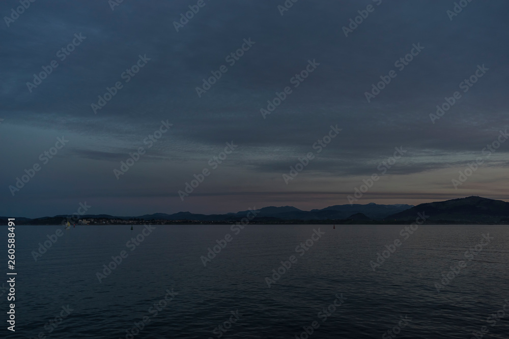 Obraz premium View of the Santander Bay in Spain. Cantabrian Sea north of the Iberian Peninsula