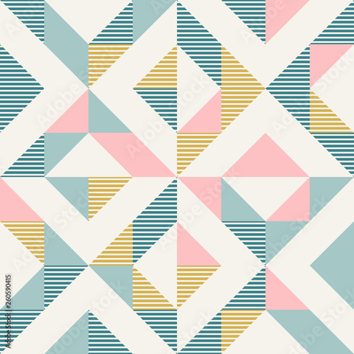 Abstract geometry in retro colors, diamond shapes geo pattern