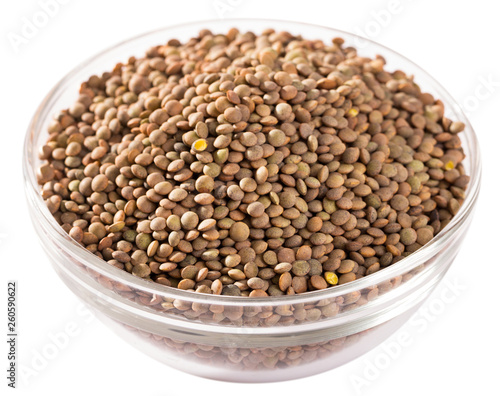 Lentils in a glass cup