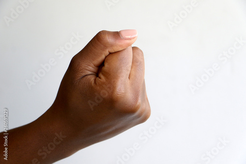 Isolated black african fist black power photographed as a political symbol © Graham