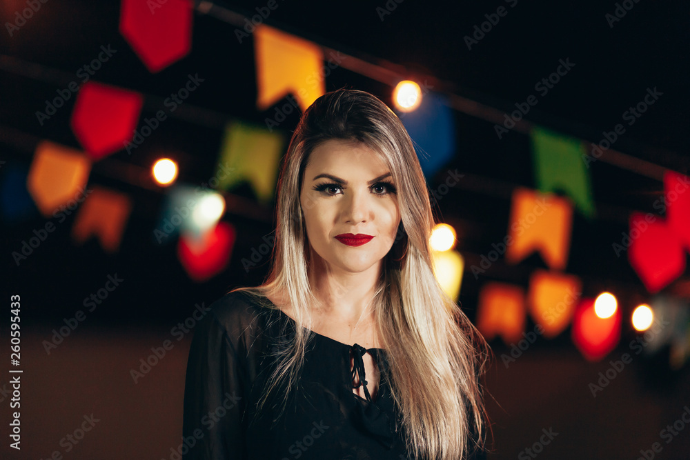 Brazilian woman wearing typical clothes for the Festa Junina - June festival Brazilian woman wearing typical clothes for the Festa Junina - June festival