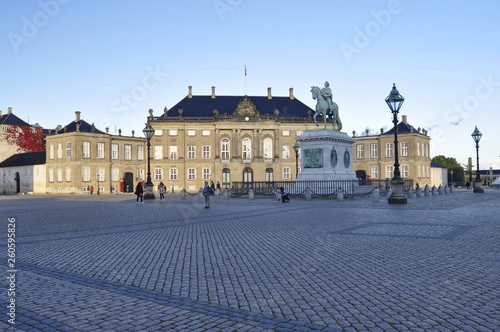 Horse statue on Amalienborg Square in Copenhagen, Denmark