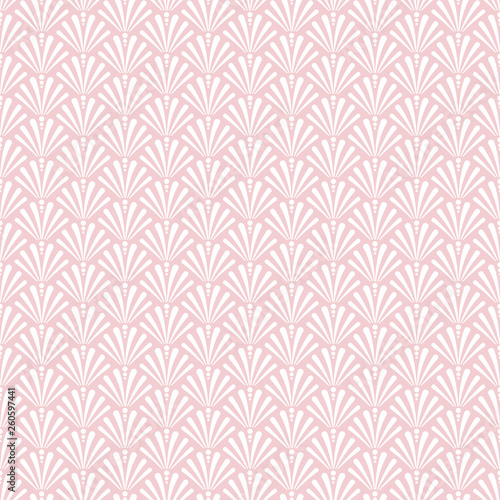 Art Deco Seamless Pattern - Repeating pattern design with art deco motif in pink and white
