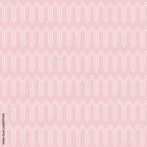 Art Deco Seamless Pattern - Repeating pattern design with art deco motif in pink and white © Mai