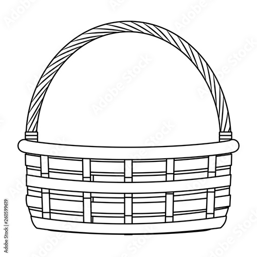 wicker basket icon black and white