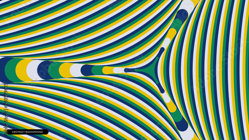 Abstract color striped background. Hypnotic trance texture. Op art multicolored abstraction. Psychedelic illusive illustration.