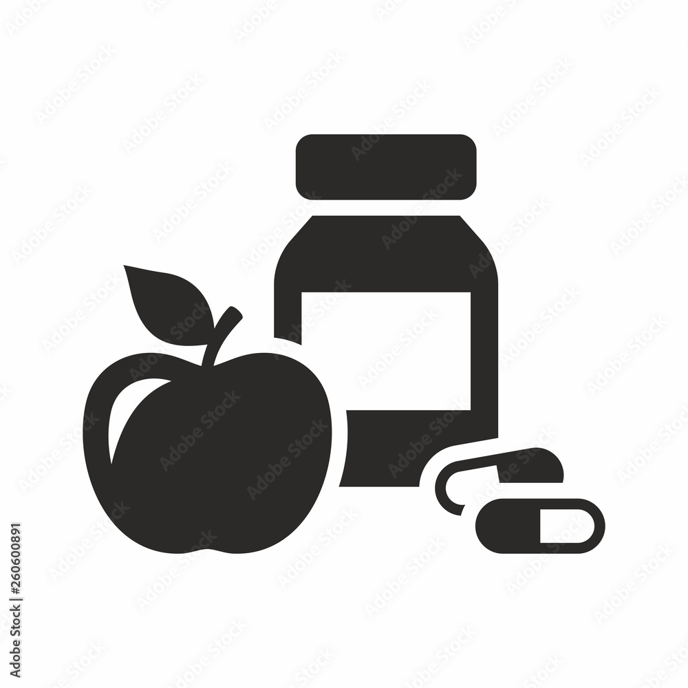 Fotografie Vitamins, food supplement icon