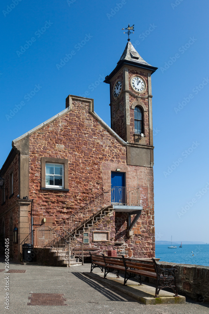The clock tower at Kingsand, Cornwall