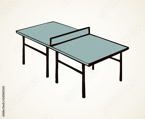 Tennis table. Vector drawing