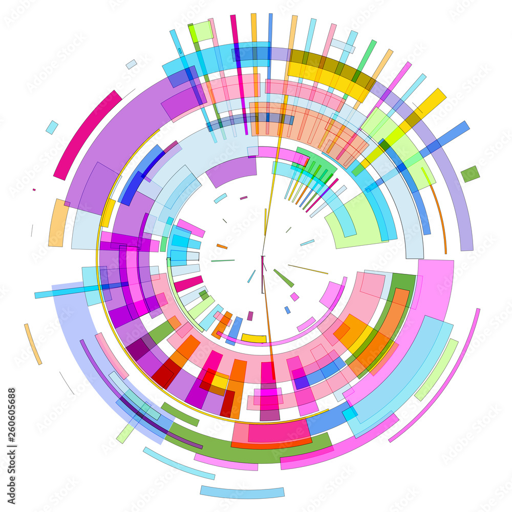 Circle of colored geometric shapes Circle of colored geometric shapes