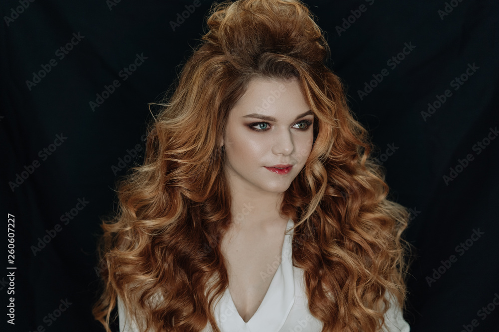 Young Ginger Hair Make-up Fashion Model Portrait Young Ginger Hair Make-up Fashion Model Portrait