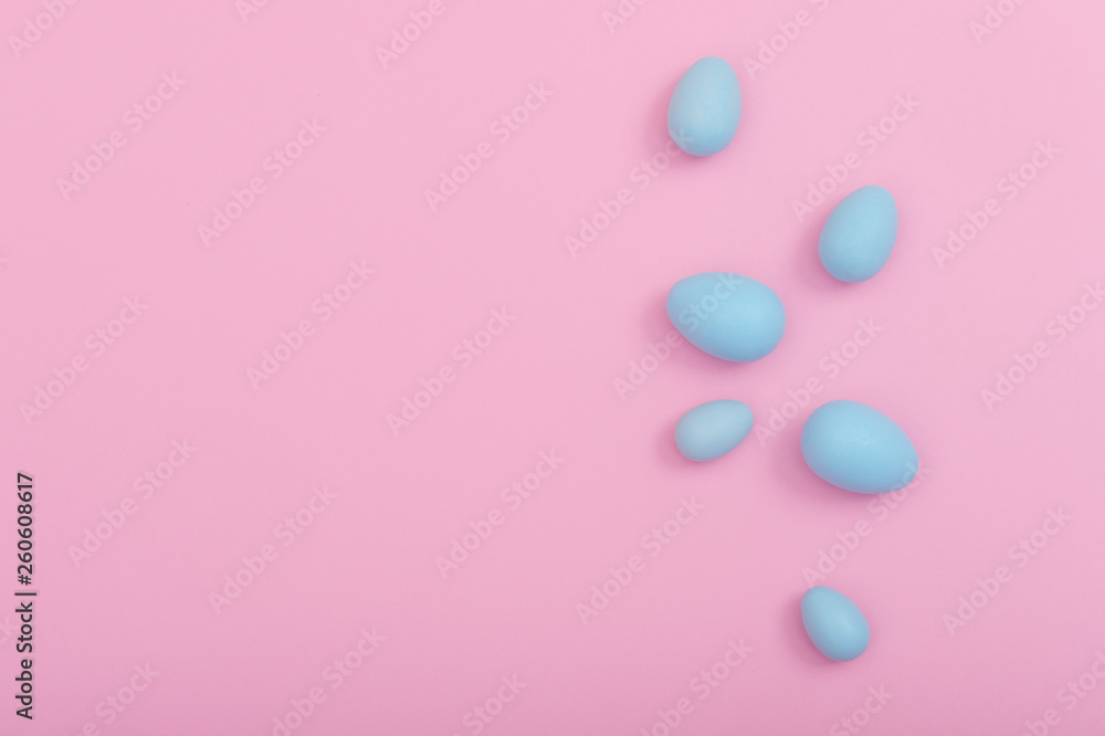 Spreaded Easter eggs on pink background Spreaded Easter eggs on pink background