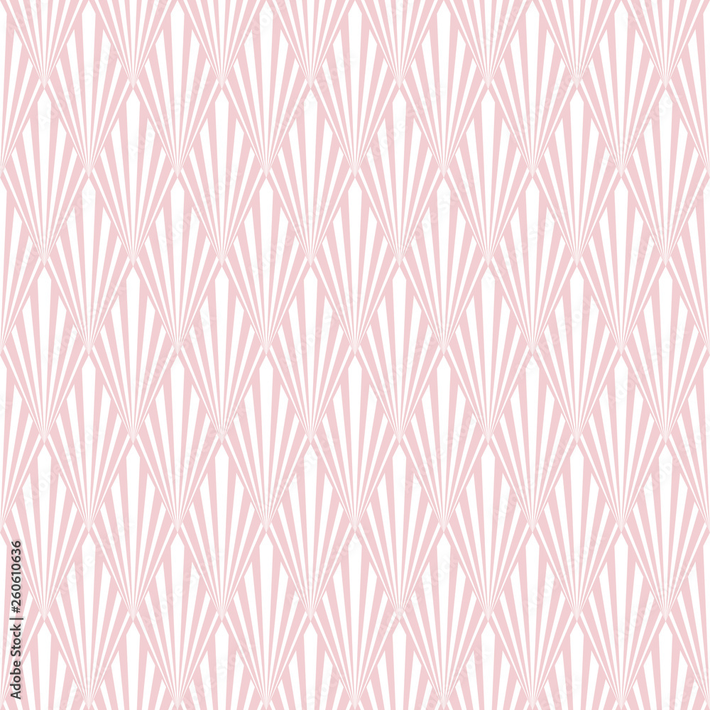 Art Deco Seamless Pattern - Repeating pattern design with art deco motif in pink and white Art Deco Seamless Pattern - Repeating pattern design with art deco motif in pink and white