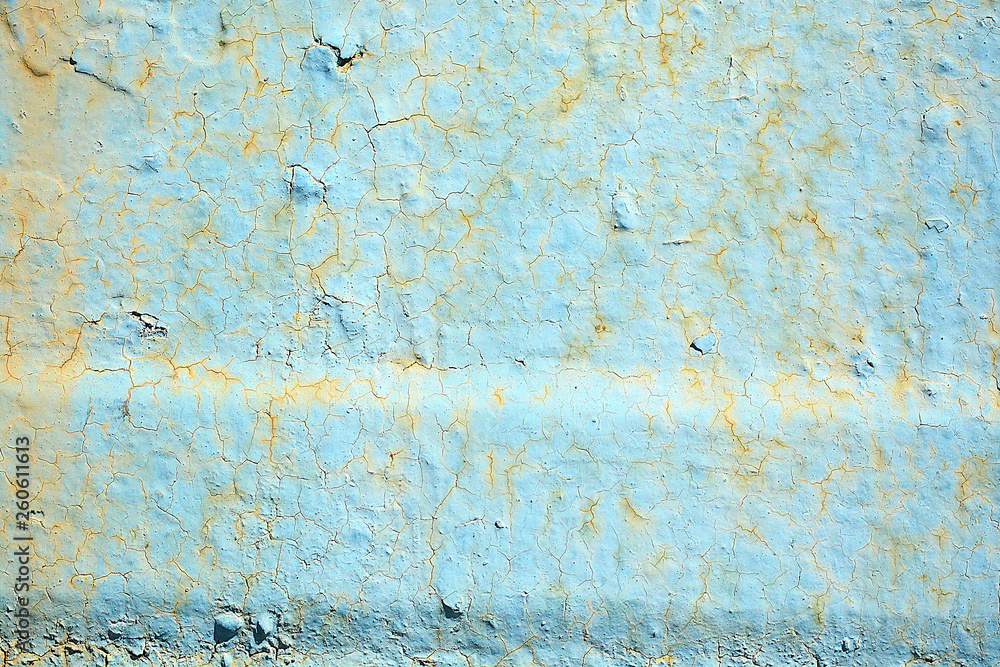 Fototapeta premium Metal blue grunge old rusty scratched surface texture