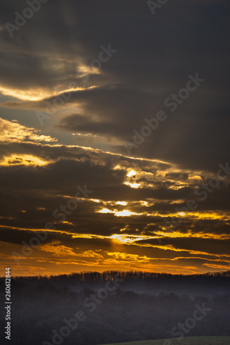 Beautiful Sunset landscape in Bistrita ROMANIA  2019