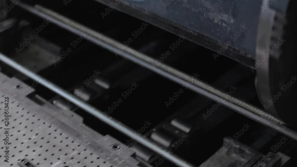 REAL TIME: Printing machine at work in a typography factory REAL TIME: Printing machine at work in a typography factory