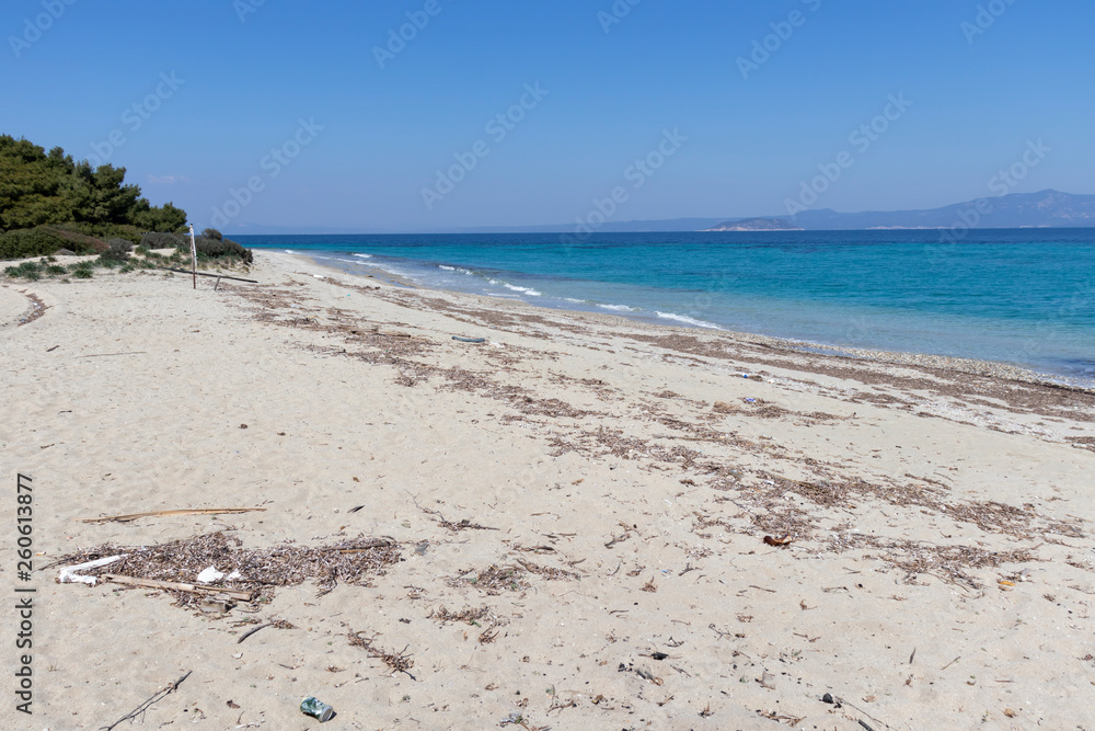 Amazing view of Xenia Golden Beach at Kassandra Peninsula, Chalkidiki, Central Macedonia, Greece