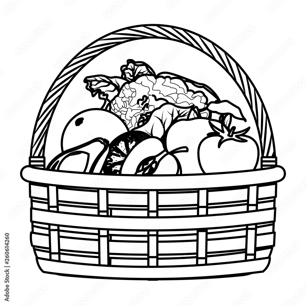Fruit Basket Clip Art Black And White