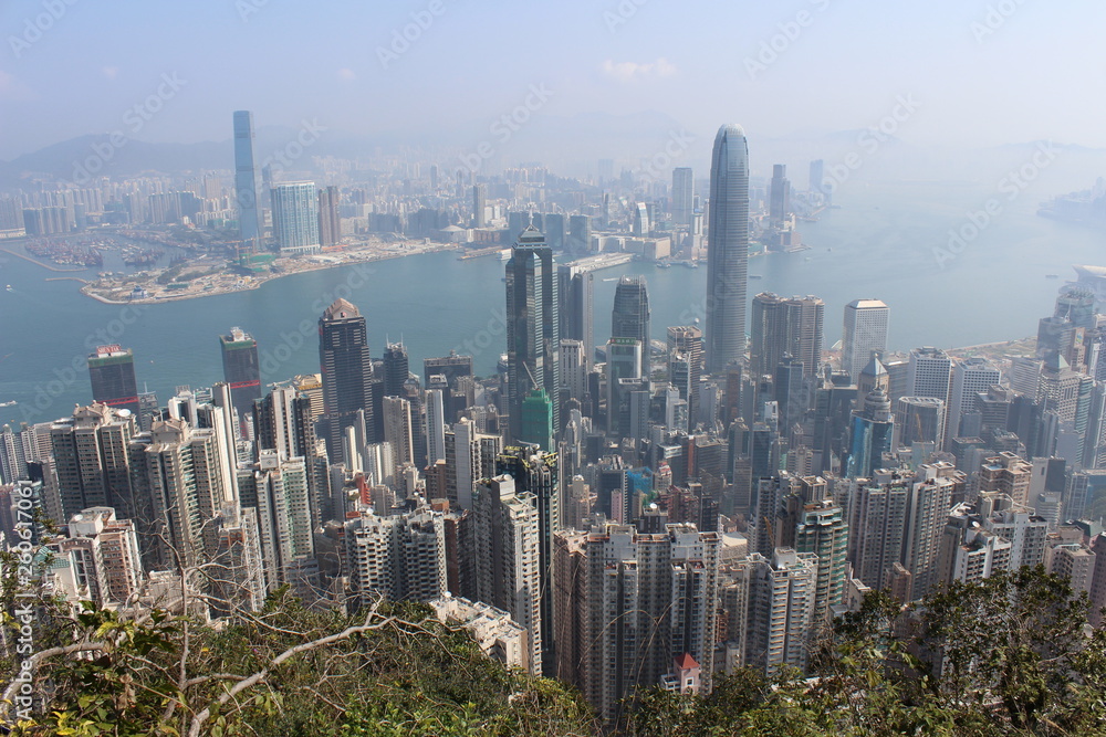 custom made wallpaper toronto digitalHong Kong Skyline Peak Aussicht