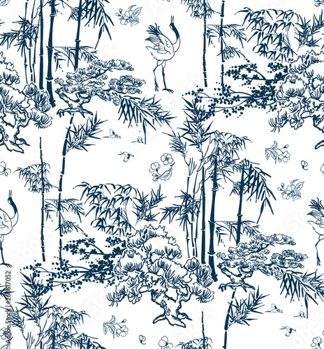 bamboo vector japanese pattern nature pine traditional