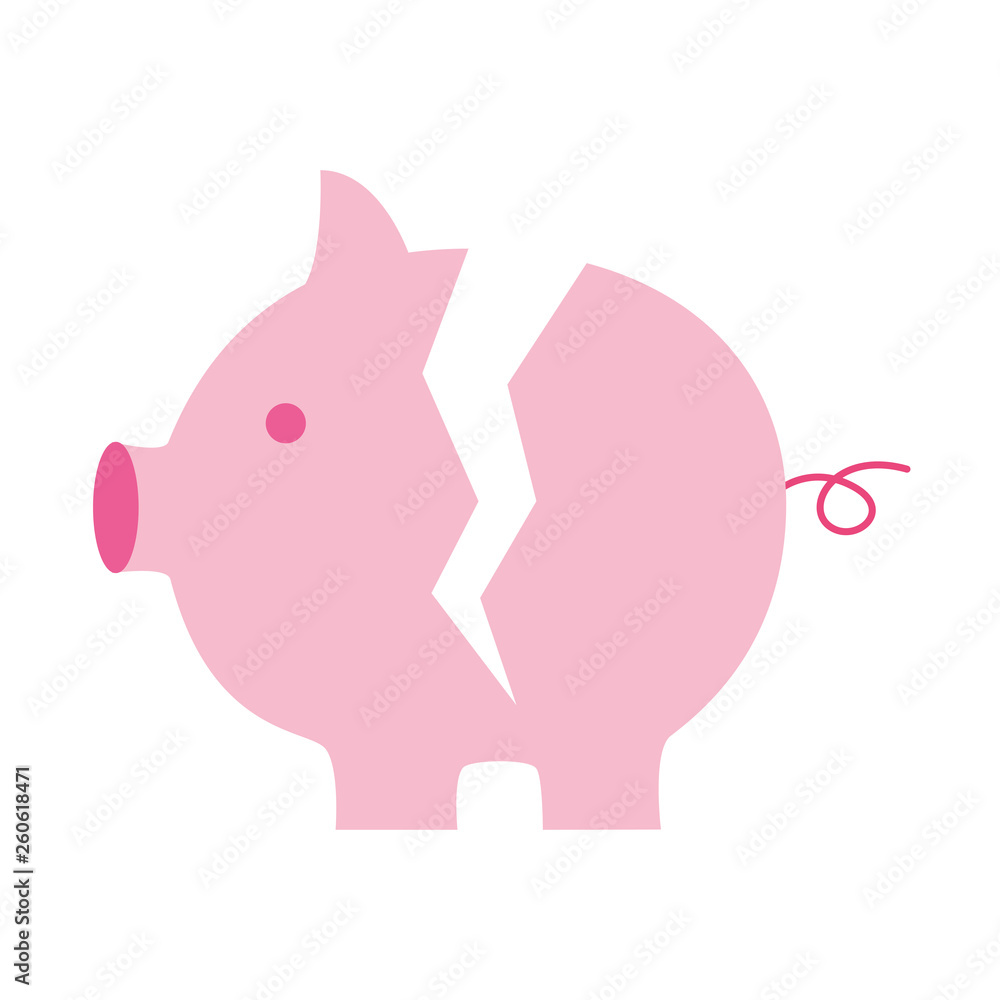 Fototapeta premium broken piggy bank