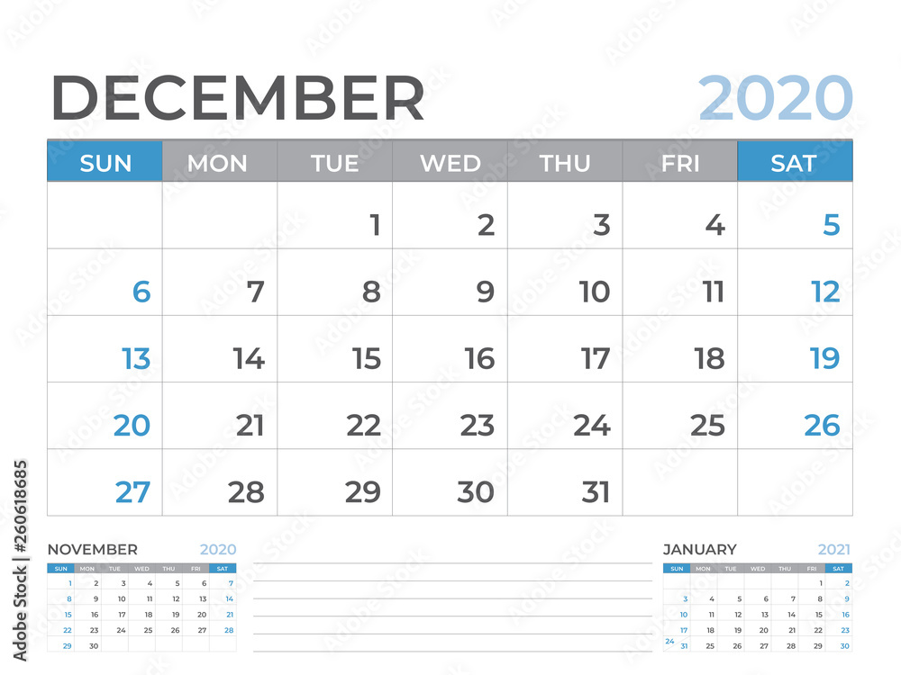 December 2020 Calendar template, Desk calendar layout Size 8 x 6 inch, planner design, week starts on sunday, stationery design, vector Eps10 December 2020 Calendar template, Desk calendar layout Size 8 x 6 inch, planner design, week starts on sunday, stationery design, vector Eps10