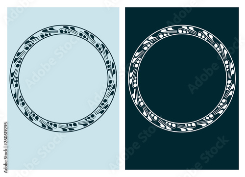 art nouveau vector frame vector pair line isolated