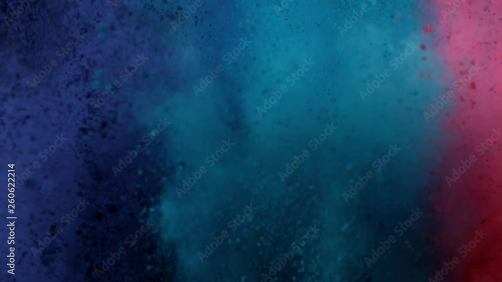 Super slow motion of coloured powder collision isolated on black background. Filmed on high speed cinema camera, 1000fps. Super slow motion of coloured powder collision isolated on black background. Filmed on high speed cinema camera, 1000fps.
