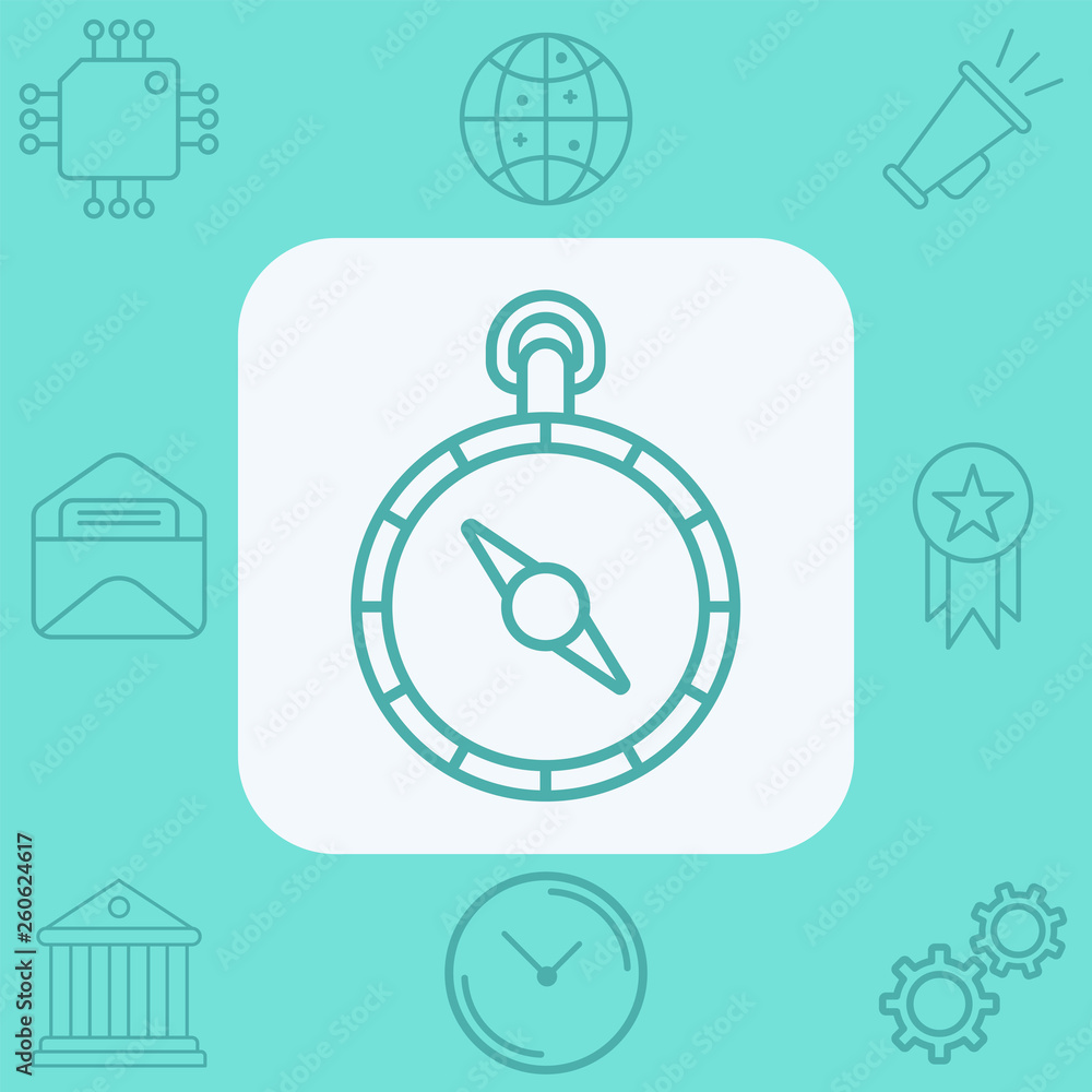 Fototapeta premium Compass vector icon sign symbol