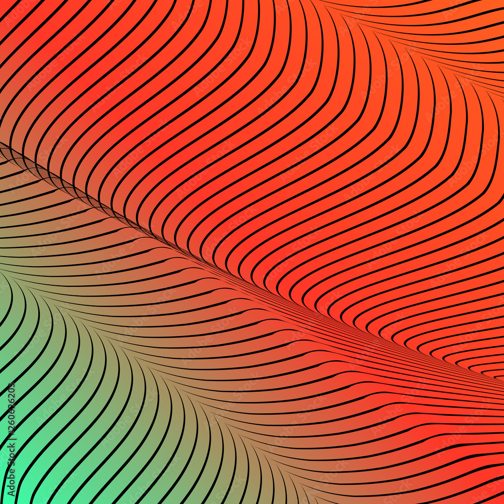 Abstract acid color wavy background, optical art, opart striped. Neon gradient Abstract acid color wavy background, optical art, opart striped. Neon gradient