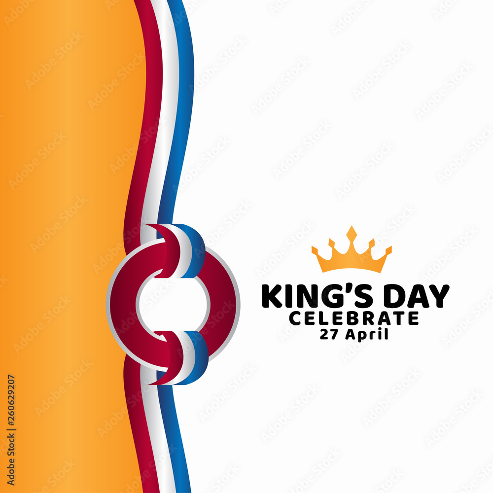 King's Day Celebrate Vector Template Design Illustration - obrazy, fototapety, plakaty 