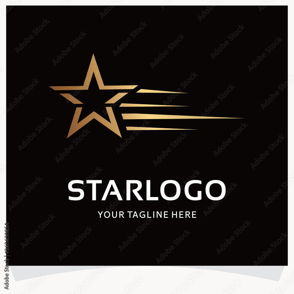 Gold Star Logo Design Template Inspiration