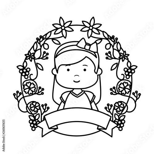 little girl with wreath flowers first communion
