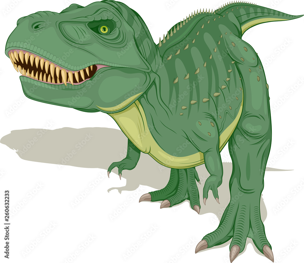 Obraz premium Vector illustration, ancient animal, dinosaur, tyrannosaurus on a white background.