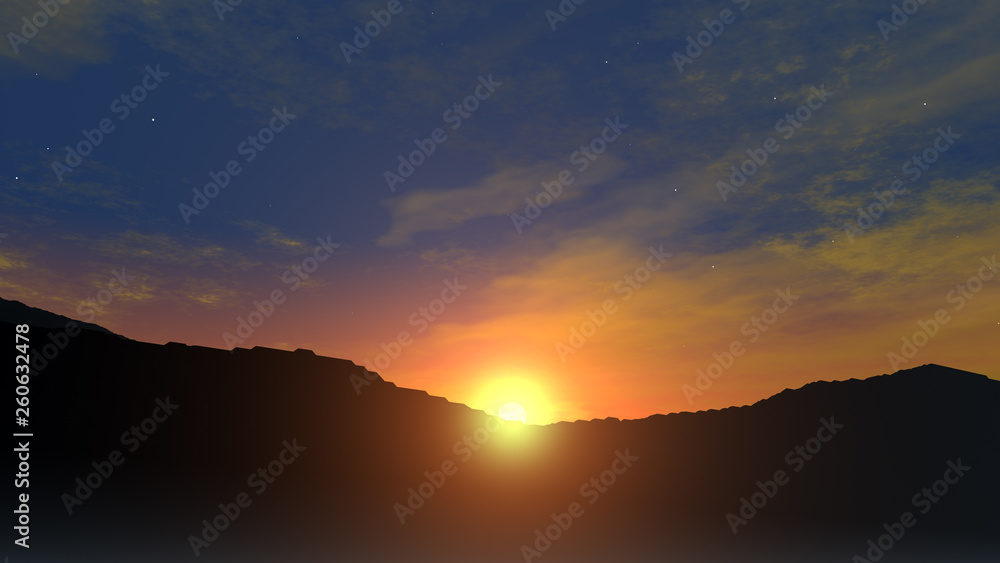 Obraz premium sunset in the mountains