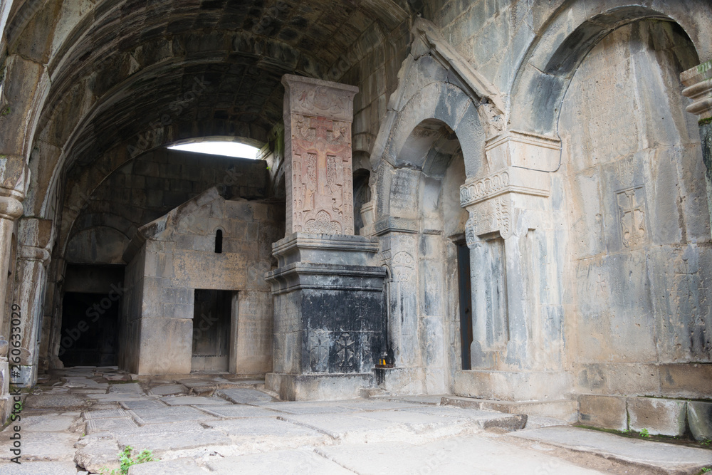 Alaverdi, Armenia - Jun 11 2018: Haghpat Monastery in Haghpat village, Alaverdi, Lori, Armenia. It is part of the World Heritage Site - Monasteries of Haghpat and Sanahin.
