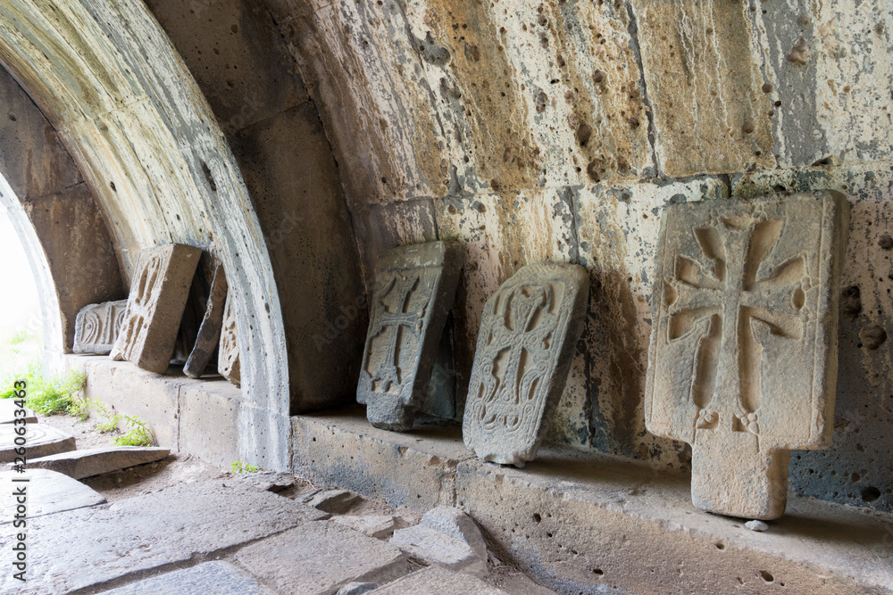 Alaverdi, Armenia - Jun 11 2018: Haghpat Monastery in Haghpat village, Alaverdi, Lori, Armenia. It is part of the World Heritage Site - Monasteries of Haghpat and Sanahin. Alaverdi, Armenia - Jun 11 2018: Haghpat Monastery in Haghpat village, Alaverdi, Lori, Armenia. It is part of the World Heritage Site - Monasteries of Haghpat and Sanahin.