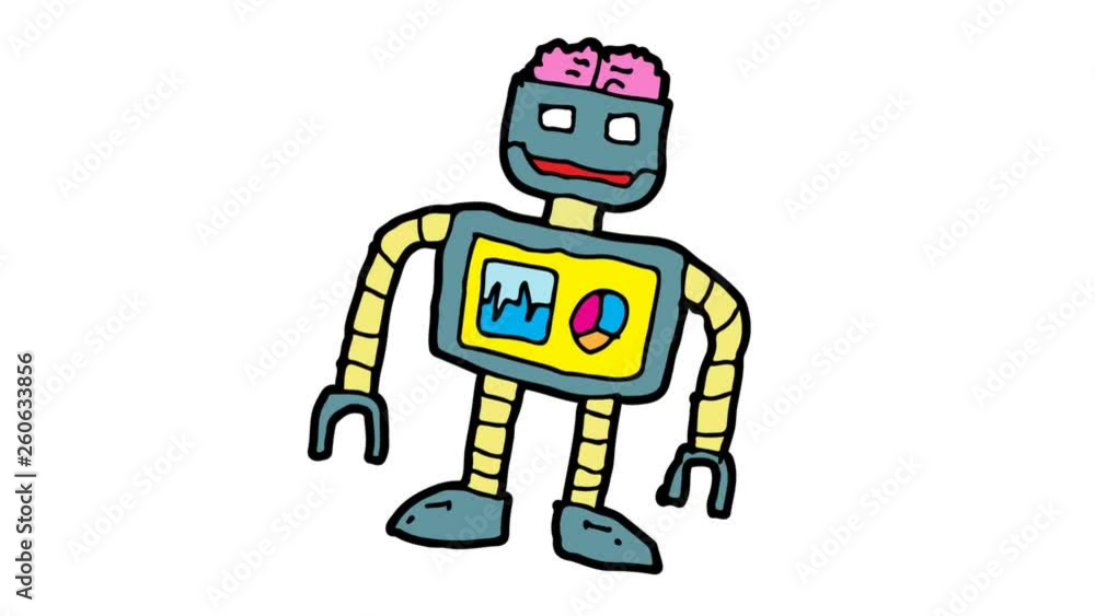 kids drawing white screen with theme of smart robot kids drawing white screen with theme of smart robot