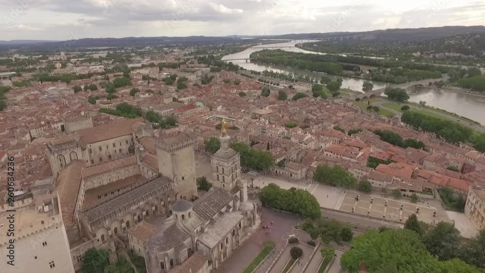 Aerial view of Avignon, the Popes Palace, Provence, France Aerial view of Avignon, the Popes Palace, Provence, France