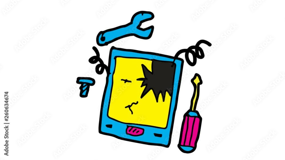kids drawing white screen with theme of phone repair kids drawing white screen with theme of phone repair