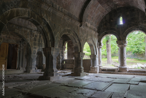 Alaverdi, Armenia - Jun 12 2018: Sanahin Monastery in Sanahin village, Alaverdi, Lori, Armenia. It is part of the World Heritage Site - Monasteries of Haghpat and Sanahin.