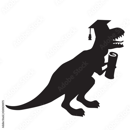 Graduate dinosaur silhouette image