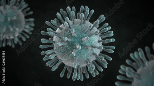 3D illustration of MERS virus