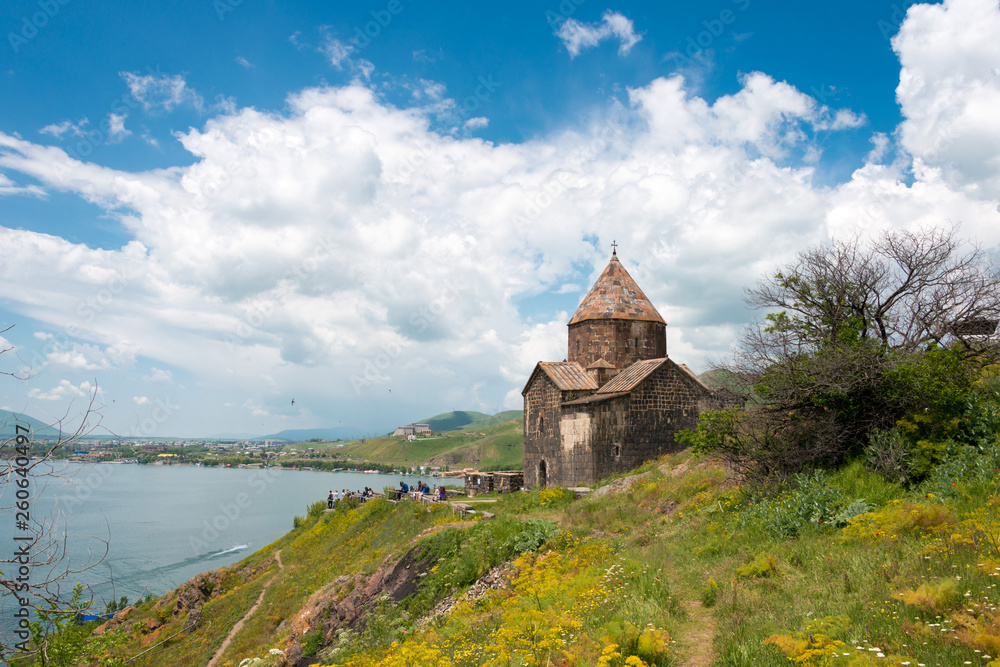 Sevan, Armenia - Jun 07 2018- Sevanavank Monastery. a famous Historic site in Sevan, Gegharkunik, Armenia.