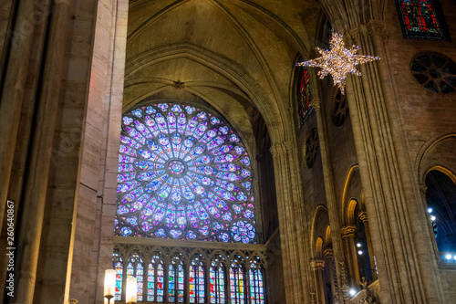 Cathedral Interior at with a Christmas Star