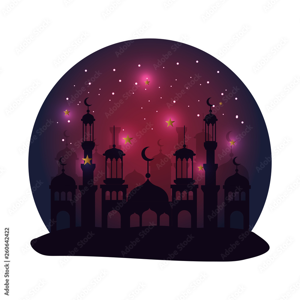 ramadan kareem castle night time scene