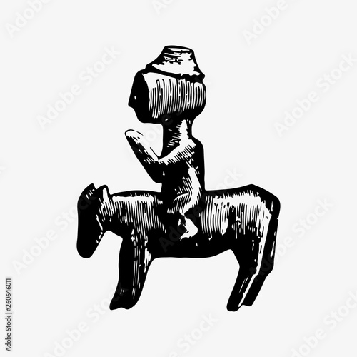 Ethnic man on donkey