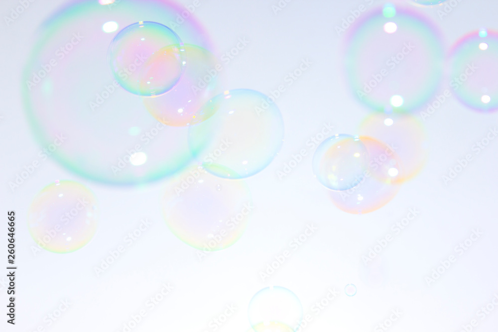 colorful soap bubbles abstract background.